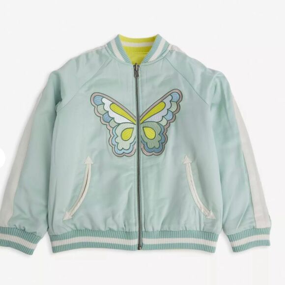 NWT Stella  McCartney Kids Reversible Butterfly Bomber Jacket.  Size 2 - Picture 2 of 15